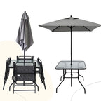 Outdoor Patio Dining Set for 4 Metal Furniture Chair Set with Umbrella