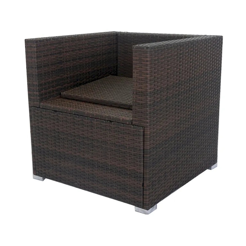 11 Piece Patio Wicker 10 Seater Patio Sectional Set with Storage