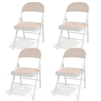 Javlergo 4 Pack Folding Chairs with Padded Cushion, Indoor Outdoor Portable Metal Chairs for Home Office