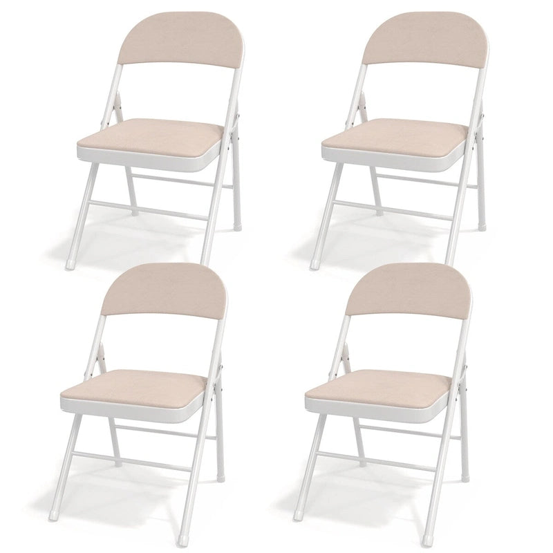 Javlergo 4 Pack Folding Chairs with Padded Cushion, Indoor Outdoor Portable Metal Chairs for Home Office