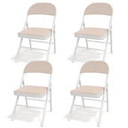 Javlergo 4 Pack Folding Chairs with Padded Cushion, Indoor Outdoor Portable Metal Chairs for Home Office