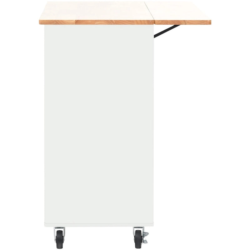 Kitchen Island with Drop Leaf, LED Light