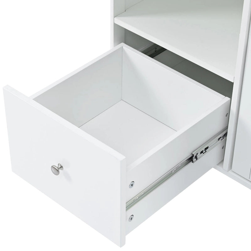 Kitchen Island with Drop Leaf, LED Light