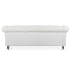 Upholstered Rolled Arm Chesterfield 3-Seater Sofa