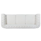 Upholstered Rolled Arm Chesterfield 3-Seater Sofa