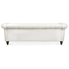 Upholstered Rolled Arm Chesterfield 3-Seater Sofa