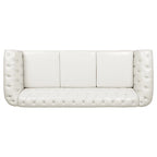 Upholstered Rolled Arm Chesterfield 3-Seater Sofa