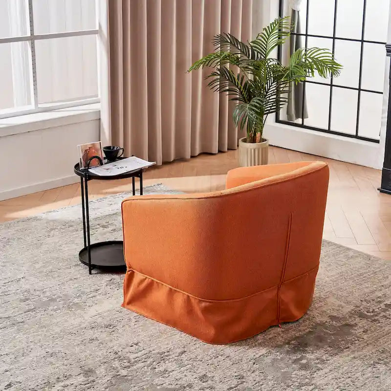Swivel Barrel Chair With Ottoman, Swivel Accent Chairs Armchair for Living Room