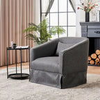 Swivel Barrel Chair With Ottoman, Swivel Accent Chairs Armchair for Living Room