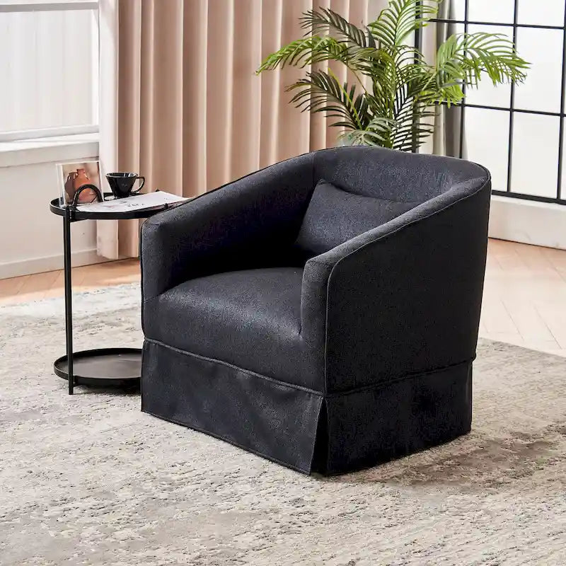 Swivel Barrel Chair With Ottoman, Swivel Accent Chairs Armchair for Living Room