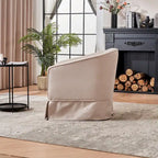Swivel Barrel Chair With Ottoman, Swivel Accent Chairs Armchair for Living Room