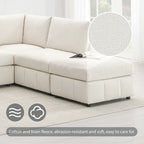 93Modern Sectional Sofa with Vertical Stripes