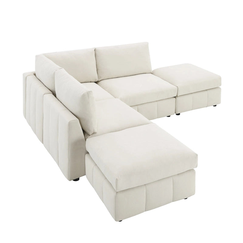 93Modern Sectional Sofa with Vertical Stripes