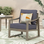 Outdoor Wood Accent Club Chair with Cushion