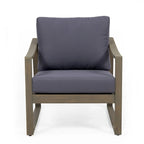 Outdoor Wood Accent Club Chair with Cushion