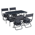 5Pcs Folding Outdoor Chair Set for Picnics, Beach