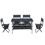 5Pcs Folding Outdoor Chair Set for Picnics, Beach