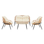 Manhattan Comfort Pine Modern 4-Piece Patio Conversation Set
