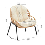 Manhattan Comfort Pine Modern 4-Piece Patio Conversation Set