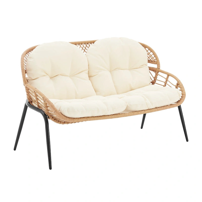 Manhattan Comfort Pine Modern 4-Piece Patio Conversation Set
