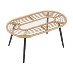 Manhattan Comfort Pine Modern 4-Piece Patio Conversation Set