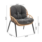 Manhattan Comfort Pine Modern 4-Piece Patio Conversation Set