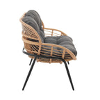 Manhattan Comfort Pine Modern 4-Piece Patio Conversation Set