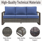 Gymojoy Patio High Back Sofa with Club Chair and Ottomans - Grey