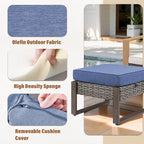 Gymojoy 3-Seat Outdoor Rattan Sofa Patio Sofa with Ottoman - Grey