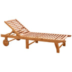 Outdoor Folding Chaise Lounge Chair Recliner with Wheels