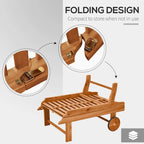Outdoor Folding Chaise Lounge Chair Recliner with Wheels