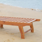 Outdoor Folding Chaise Lounge Chair Recliner with Wheels
