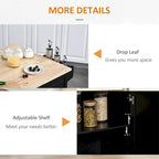 Mobile Wood Kitchen Island with Drawers and Towel Rack - N/A