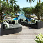 7-piece Outdoor Wicker Sofa Set, Rattan Conversation Sofa Sofa Lounger
