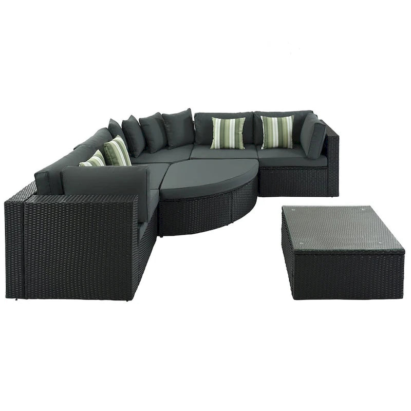 7-piece Outdoor Wicker Sofa Set, Rattan Conversation Sofa Sofa Lounger
