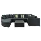 7-piece Outdoor Wicker Sofa Set, Rattan Conversation Sofa Sofa Lounger
