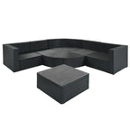 7-piece Outdoor Wicker Sofa Set, Rattan Conversation Sofa Sofa Lounger
