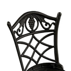 Grape Outdoor Patio Garden Aluminum 3 Piece Bistro Set in Sand Black