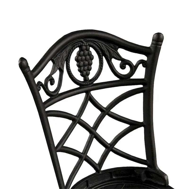 Grape Outdoor Patio Garden Aluminum 3 Piece Bistro Set in Sand Black