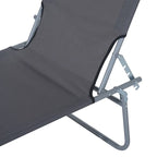 Outdoor Portable Lounge Chair, Adjustable Folding Chaise Lounge with Sun Shade