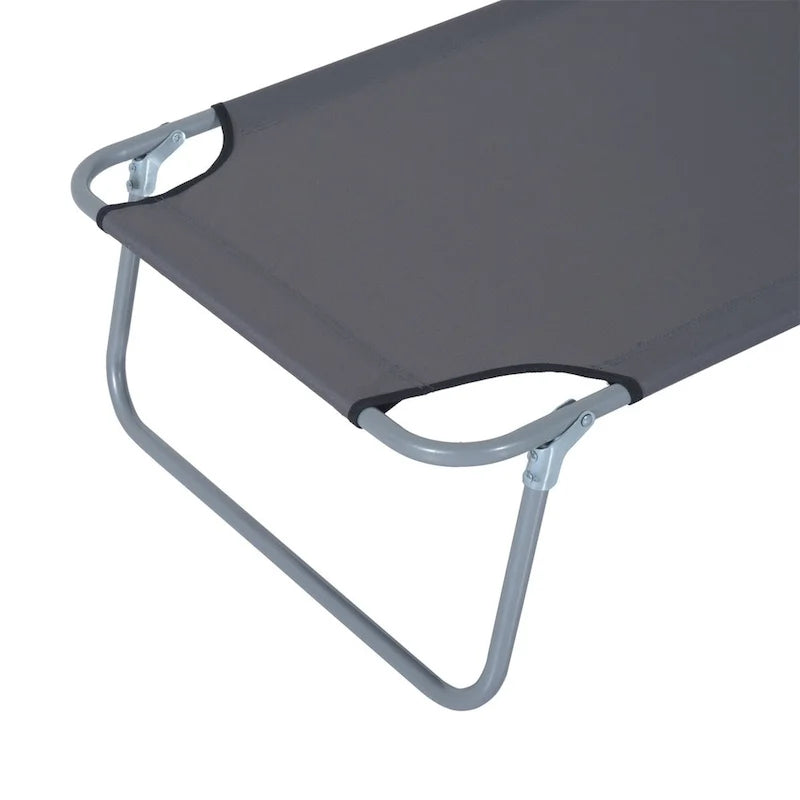 Outdoor Portable Lounge Chair, Adjustable Folding Chaise Lounge with Sun Shade