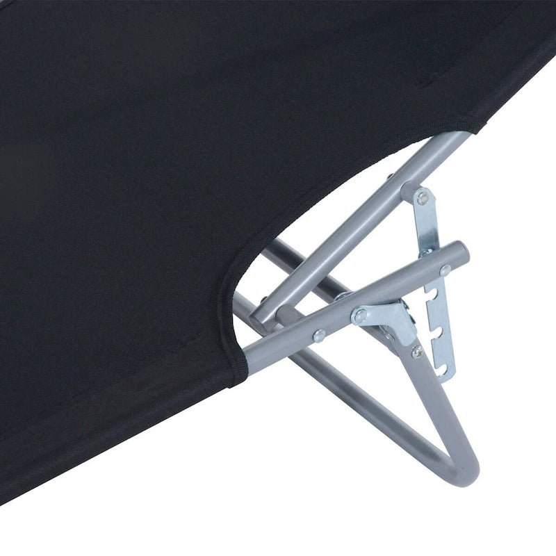 Outdoor Portable Lounge Chair, Adjustable Folding Chaise Lounge with Sun Shade