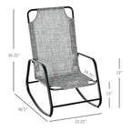 Outdoor Garden Fabric Rocking Chair with Steel Frame