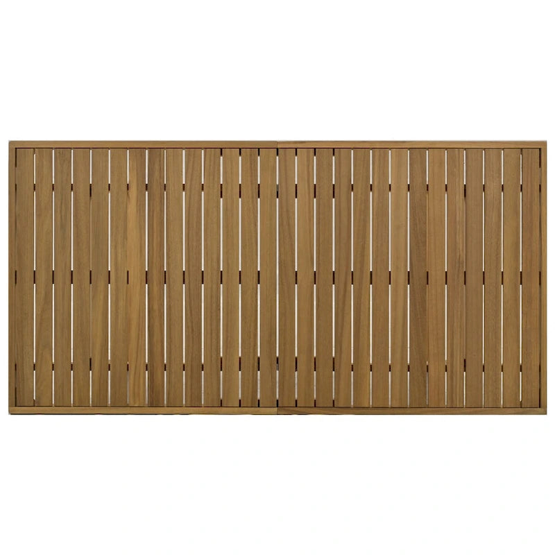 5-Piece Outdoor Acacia Wood Dining Table and Chair Set, Thick Cushions