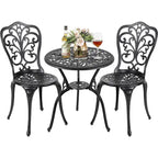 Outdoor Bistro Table Set, All Weather Cast Aluminum Patio Sets