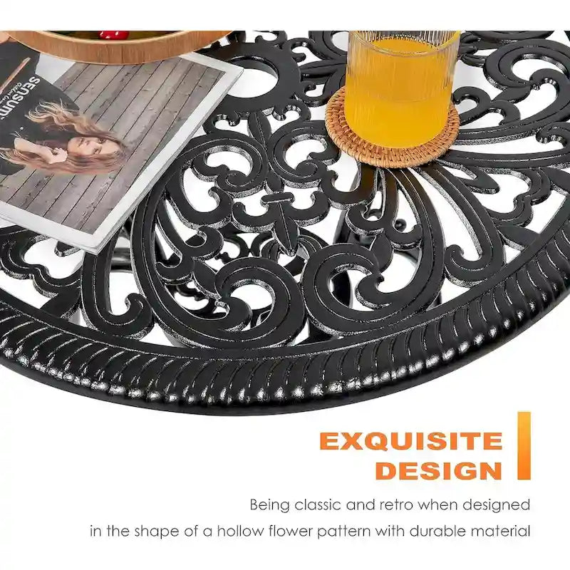 Outdoor Bistro Table Set, All Weather Cast Aluminum Patio Sets