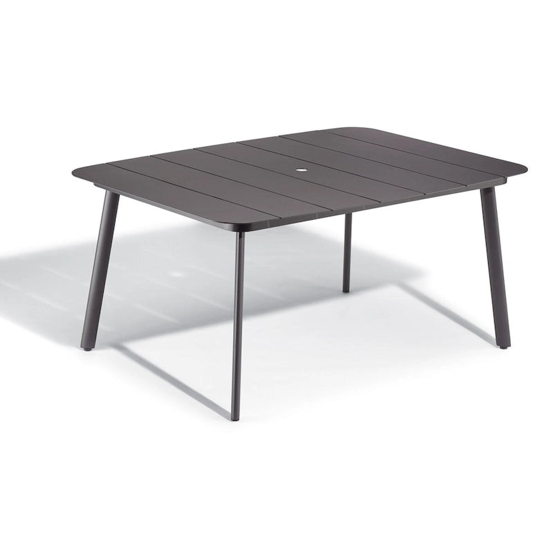 Oxford Garden Eiland 63-inch Powder Coat Carbon Rectangular Dining Table