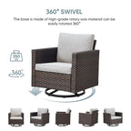 Outdoor Swivel Patio Chair 360 Rotating Chair - Brown