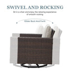 Outdoor Swivel Patio Chair 360 Rotating Chair - Brown