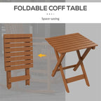 3 Piece Patio High Back Wood Rocking Chair with Side Table and Armrest